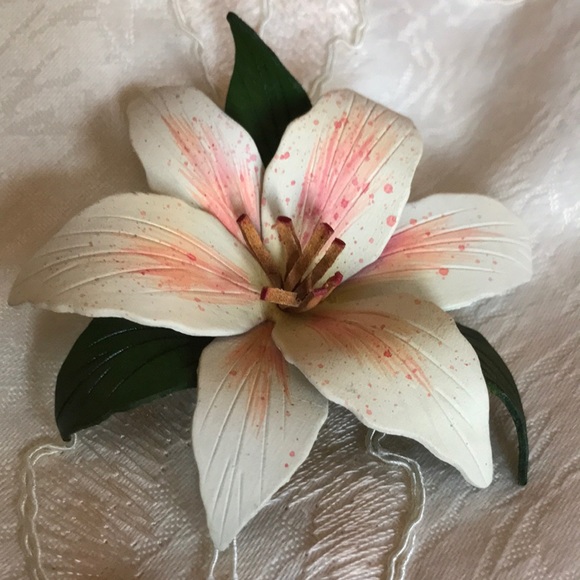 Jewelry - Handcrafted Leather Floral Brooch